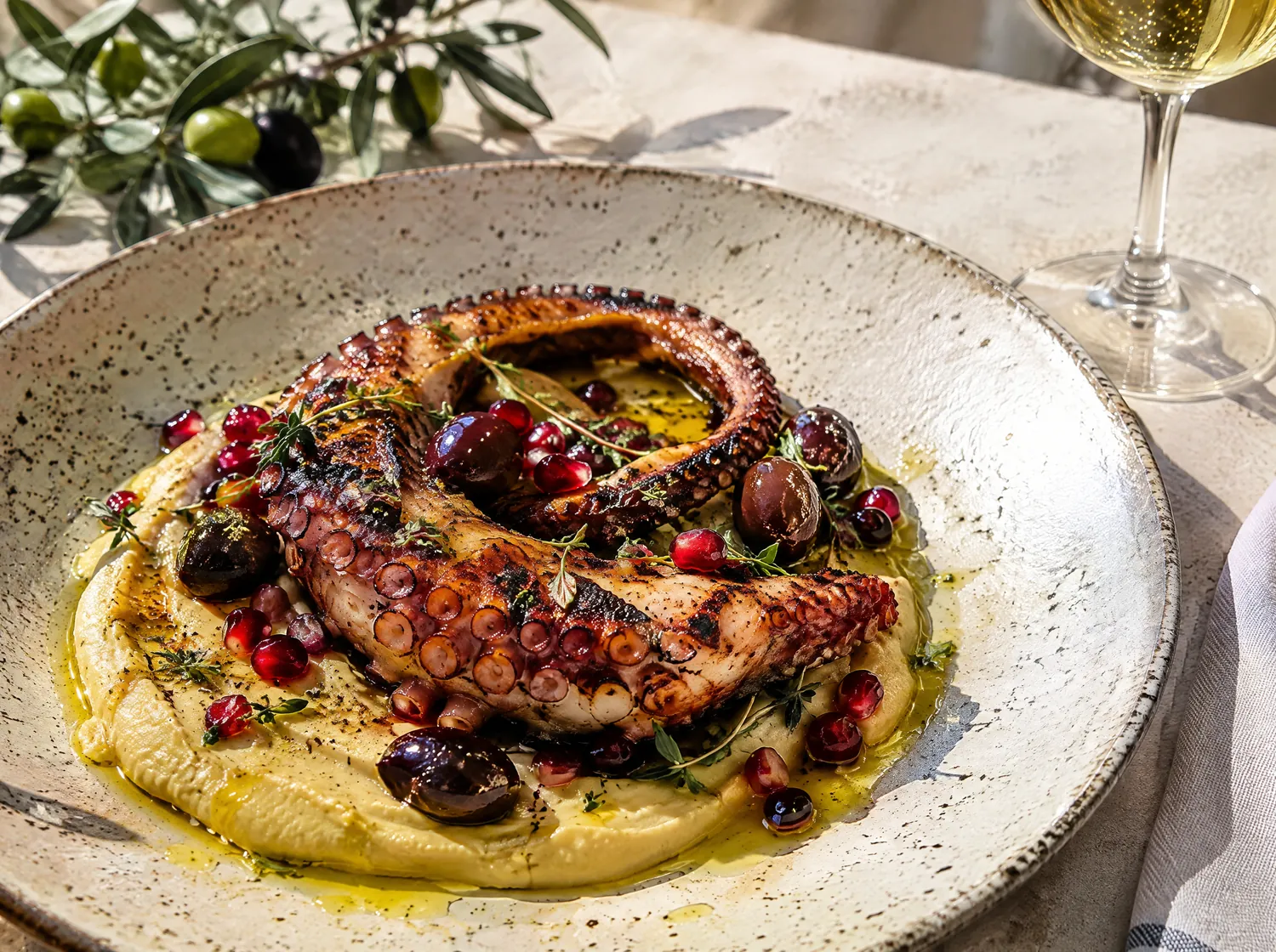 Gegrillter Oktopus auf Fava